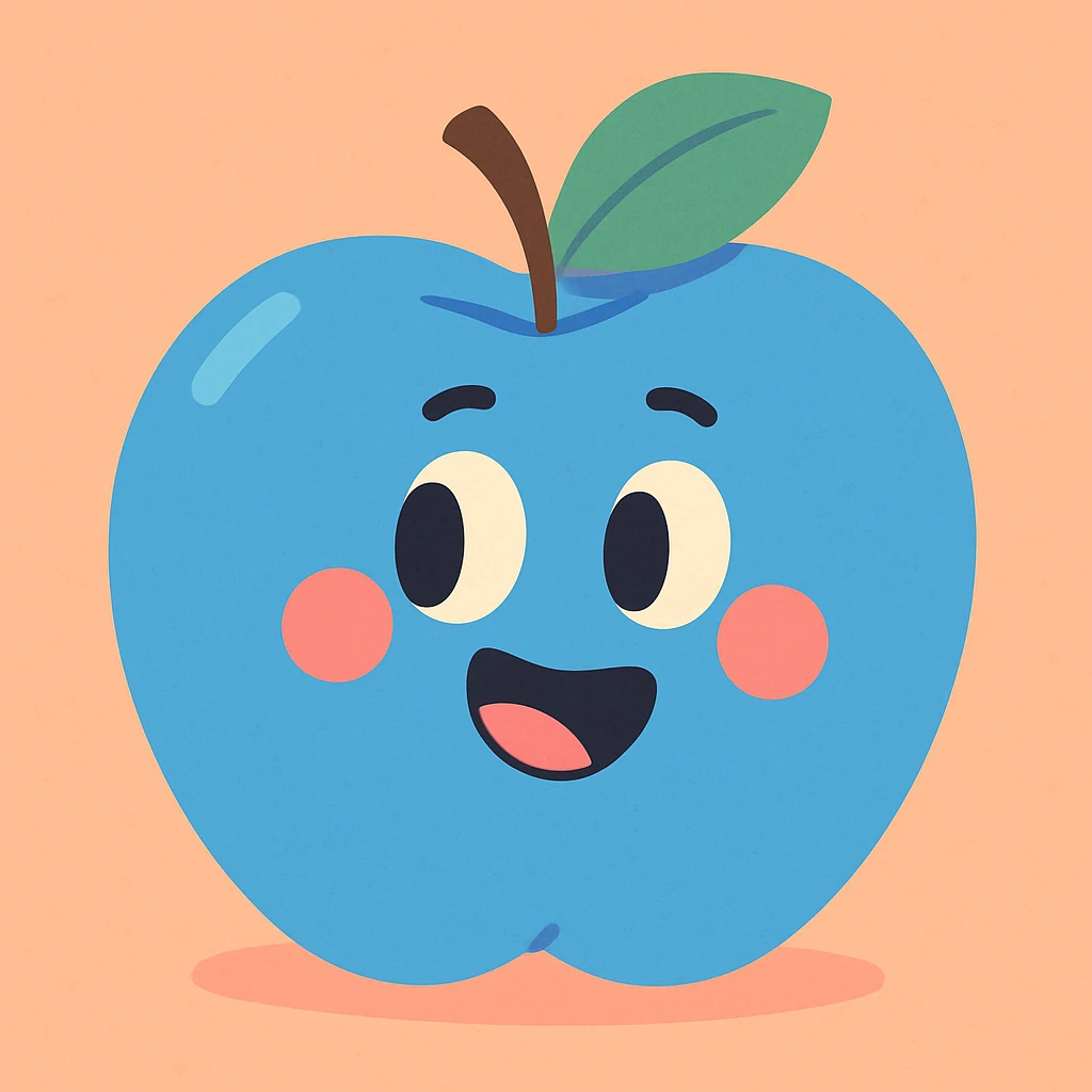 Une pomme bleu emoji