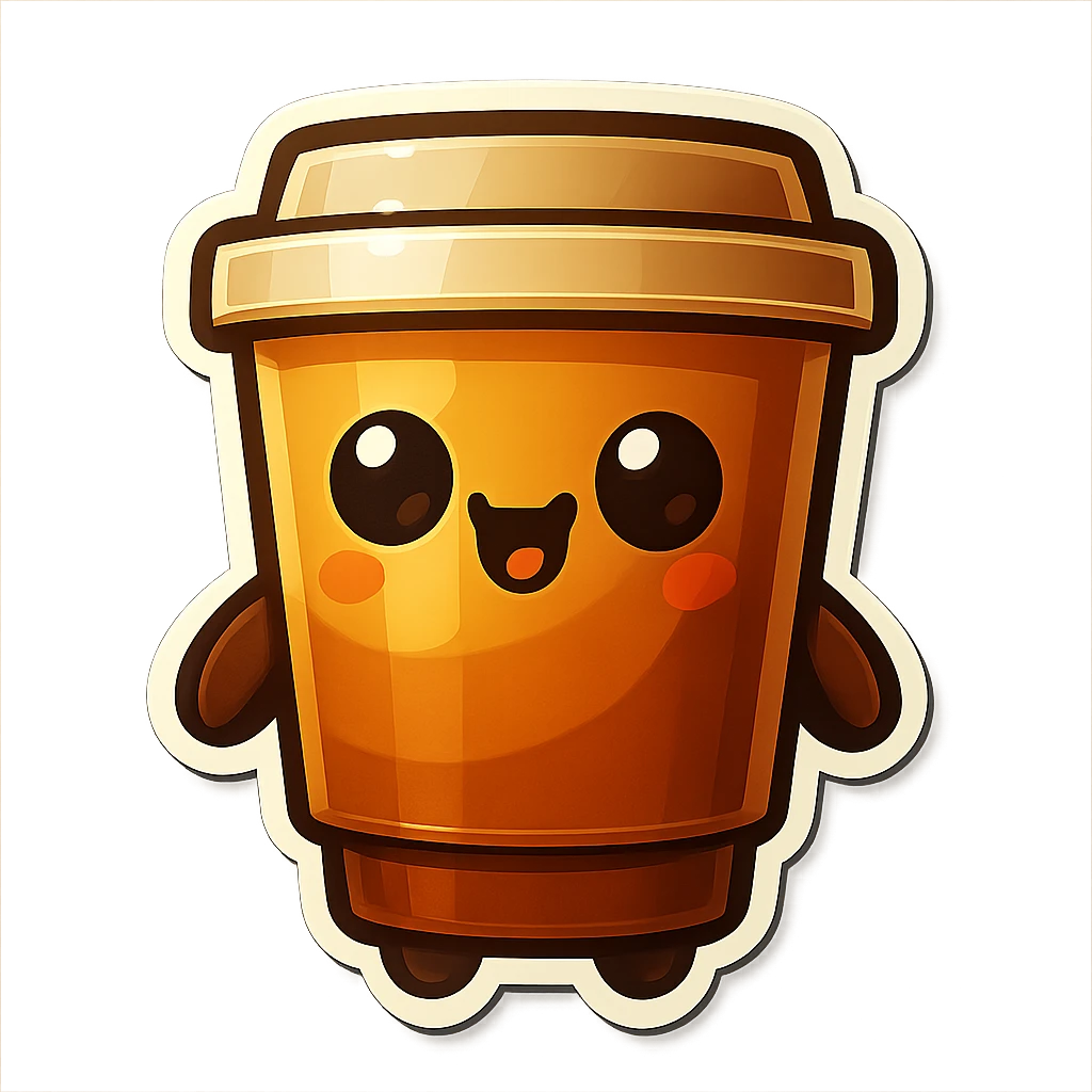 Tall coffee cup, play dead emoji