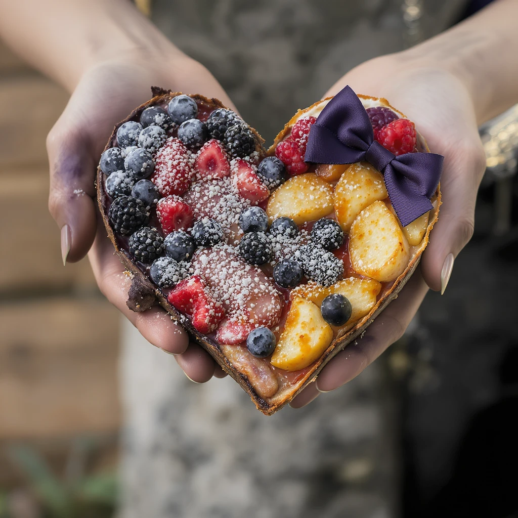 food heart emoji with a bow accent emoji