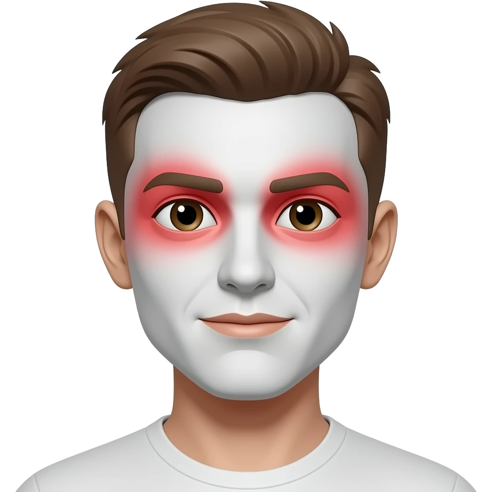 흰색얼굴의 붉은색 홍조를 하고 있는 이모티콘 emoji