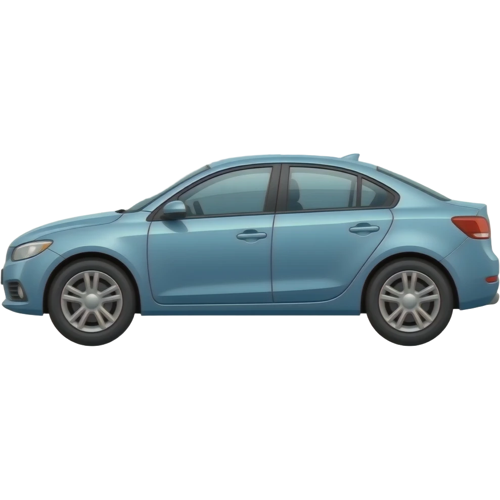 An extremely simplified, flat car is facing sideways, and behind it, contract documents are superimposed facing forward. emoji