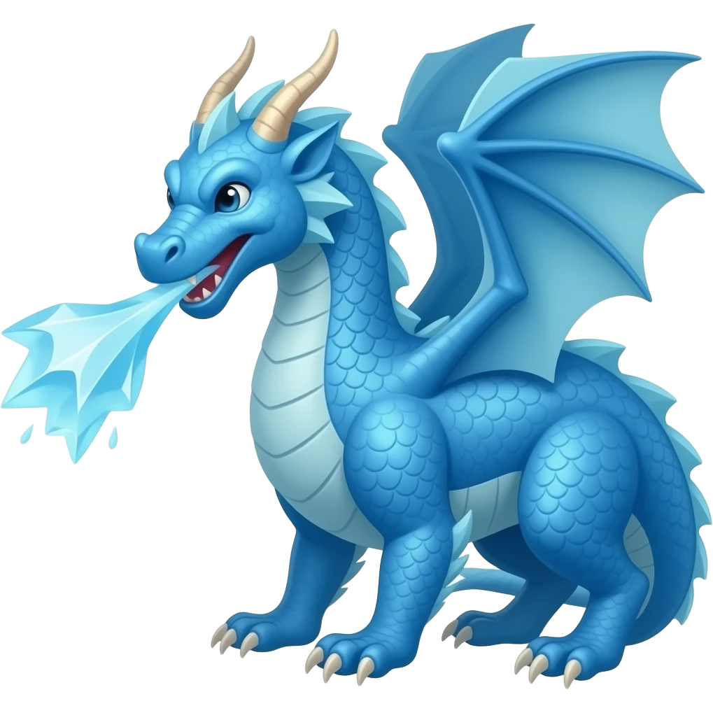 Blue dragon beathing ice emoji