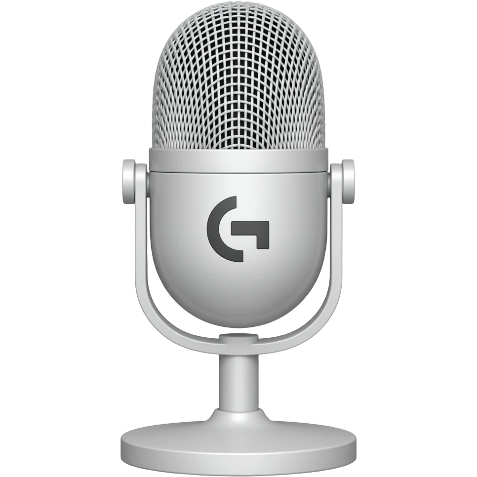 White Logitech Microphone upright emoji