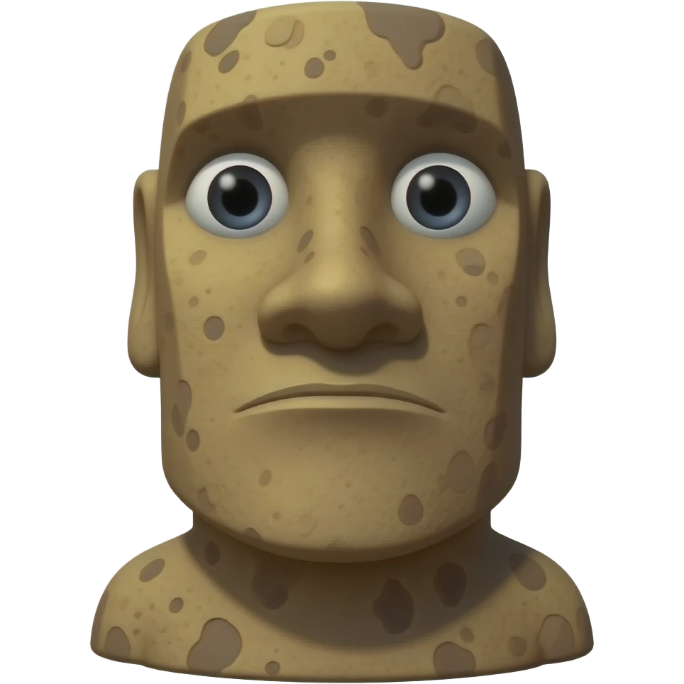 Moai Easter island statue face saying “no.” emoji