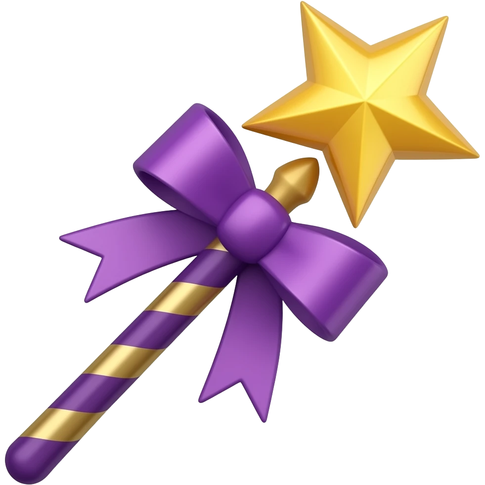 Purple Ribboned Purple magic wand emoji