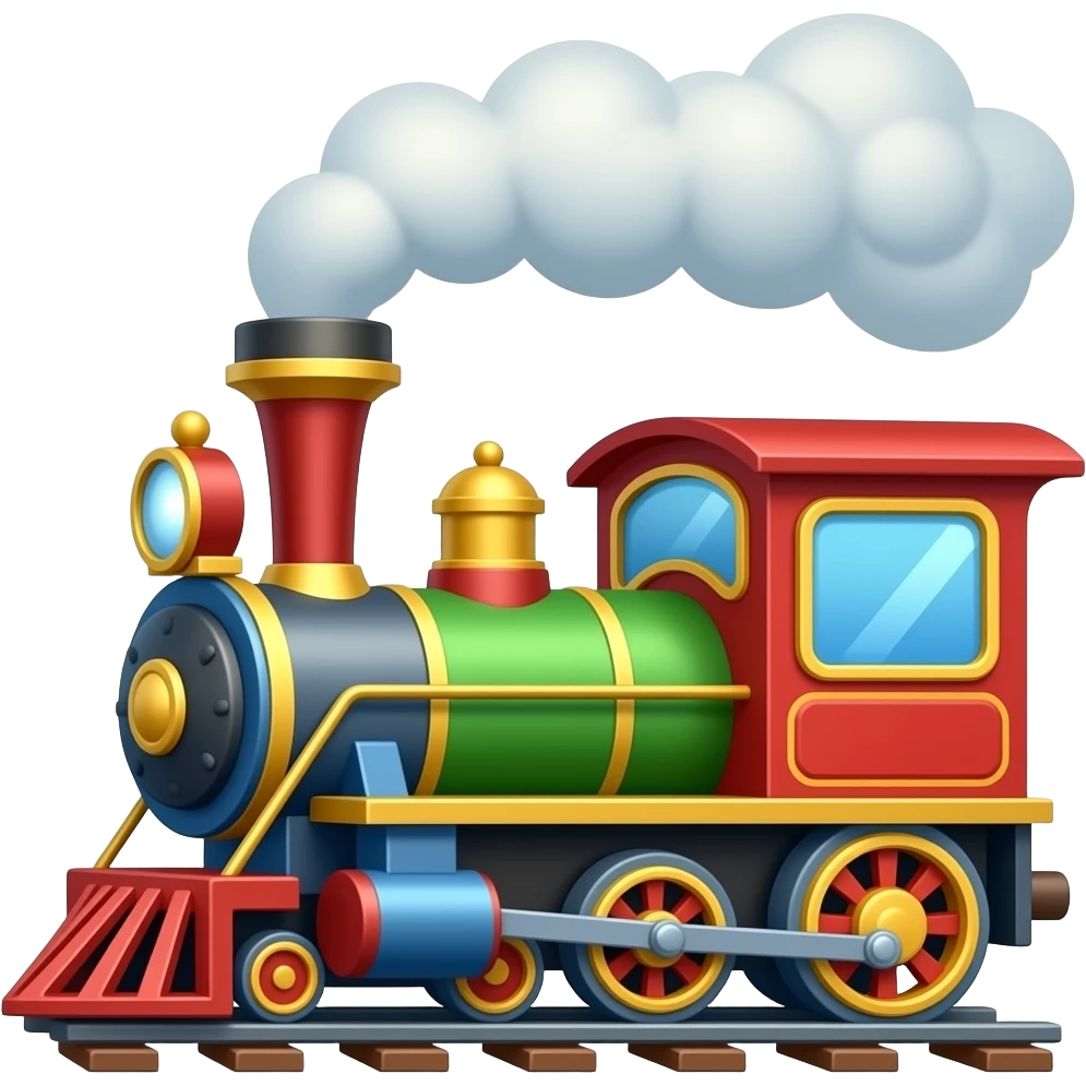 Cartoon 2d train emoji
