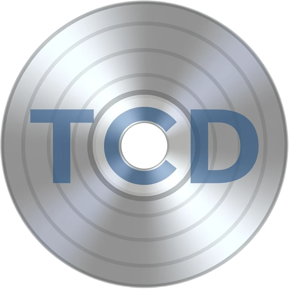 Chrome vinyl disc text TCD emoji