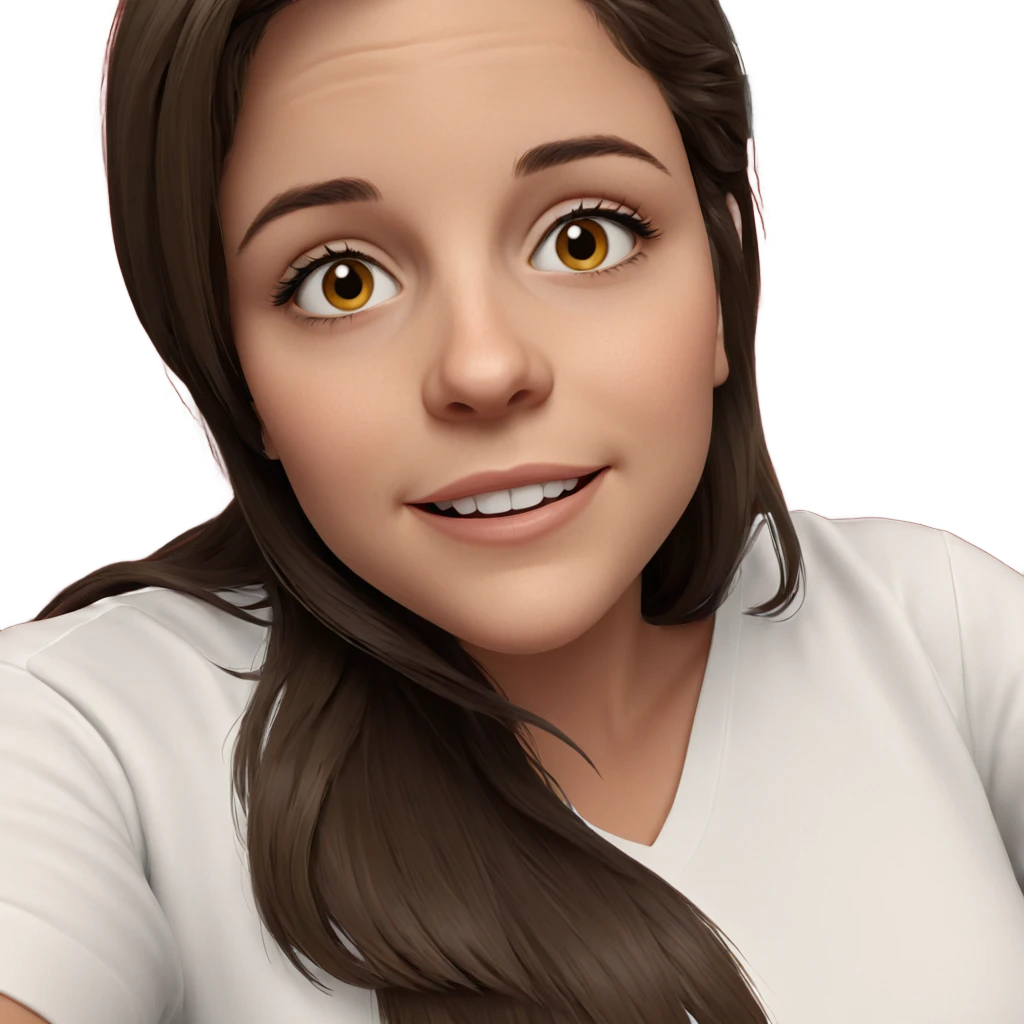 smiling girl in white shirt emoji