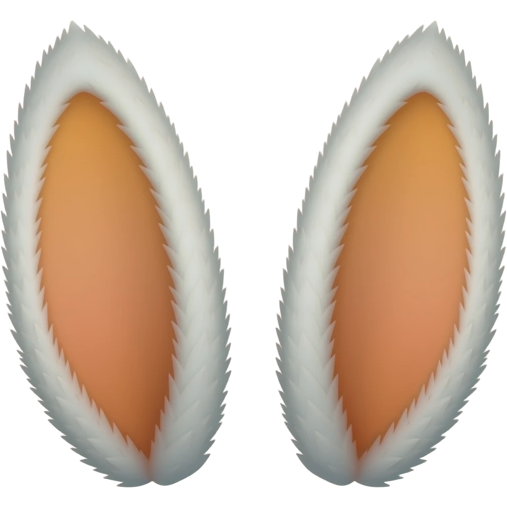 White rabbit ears with orange inner ears emoji