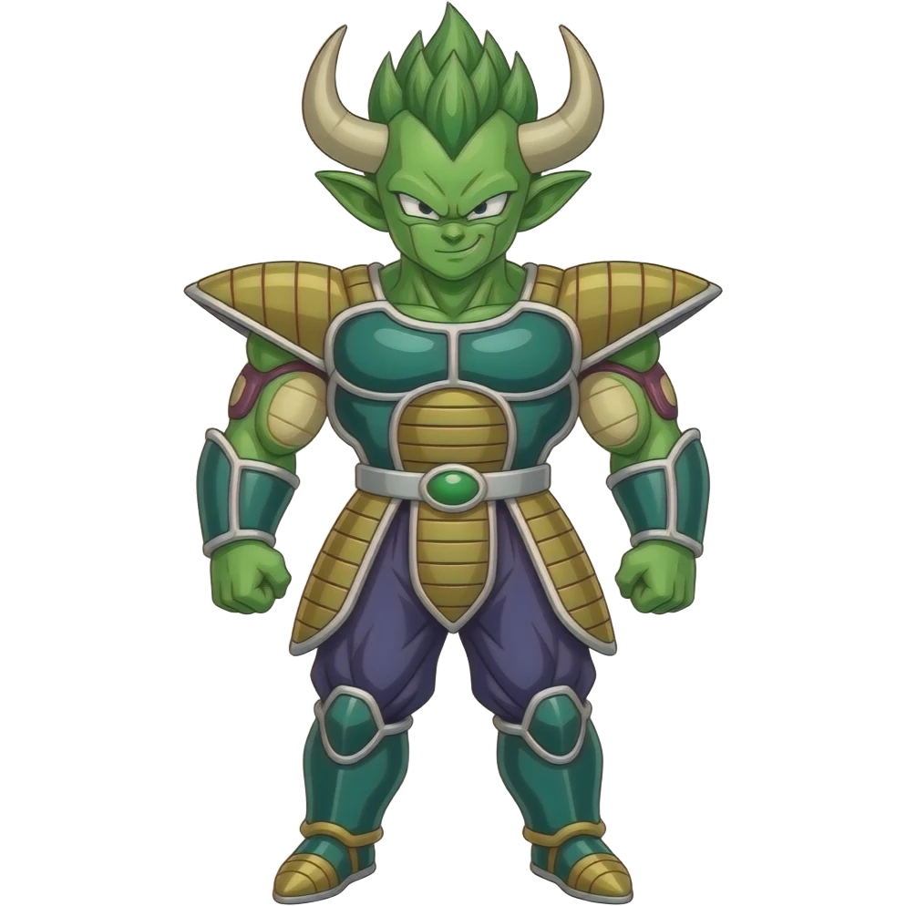 Toro con el traje de broly el toro de color verde emoji