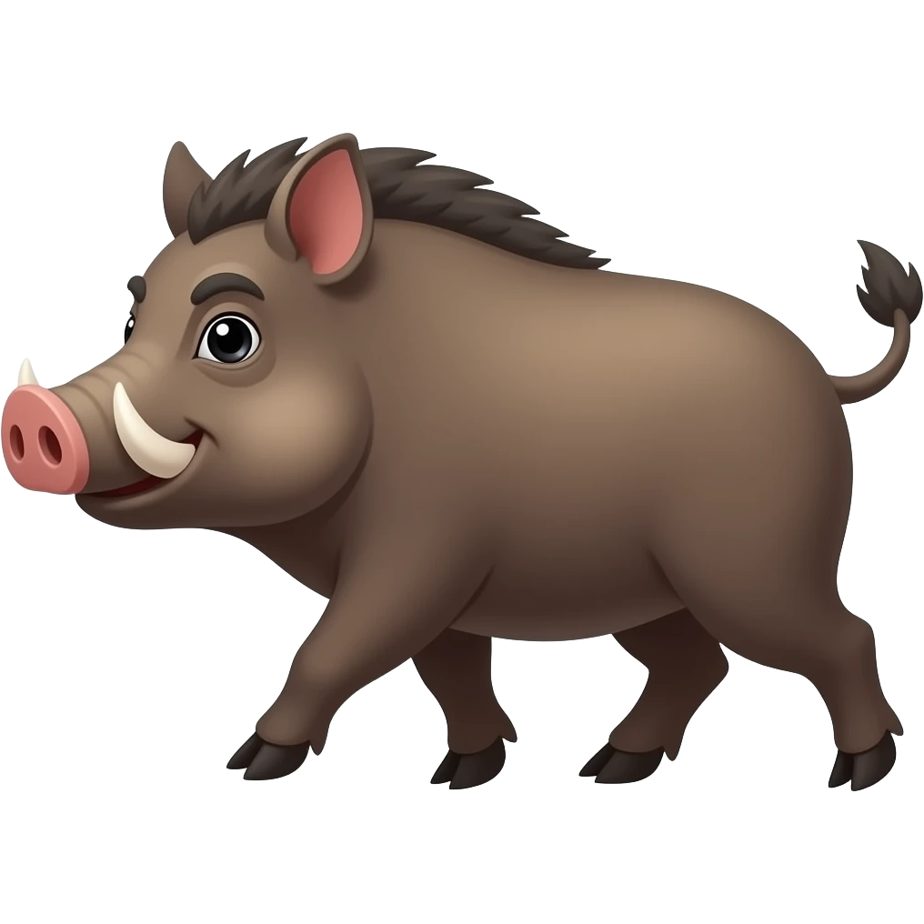 Cartoon boar walks emoji