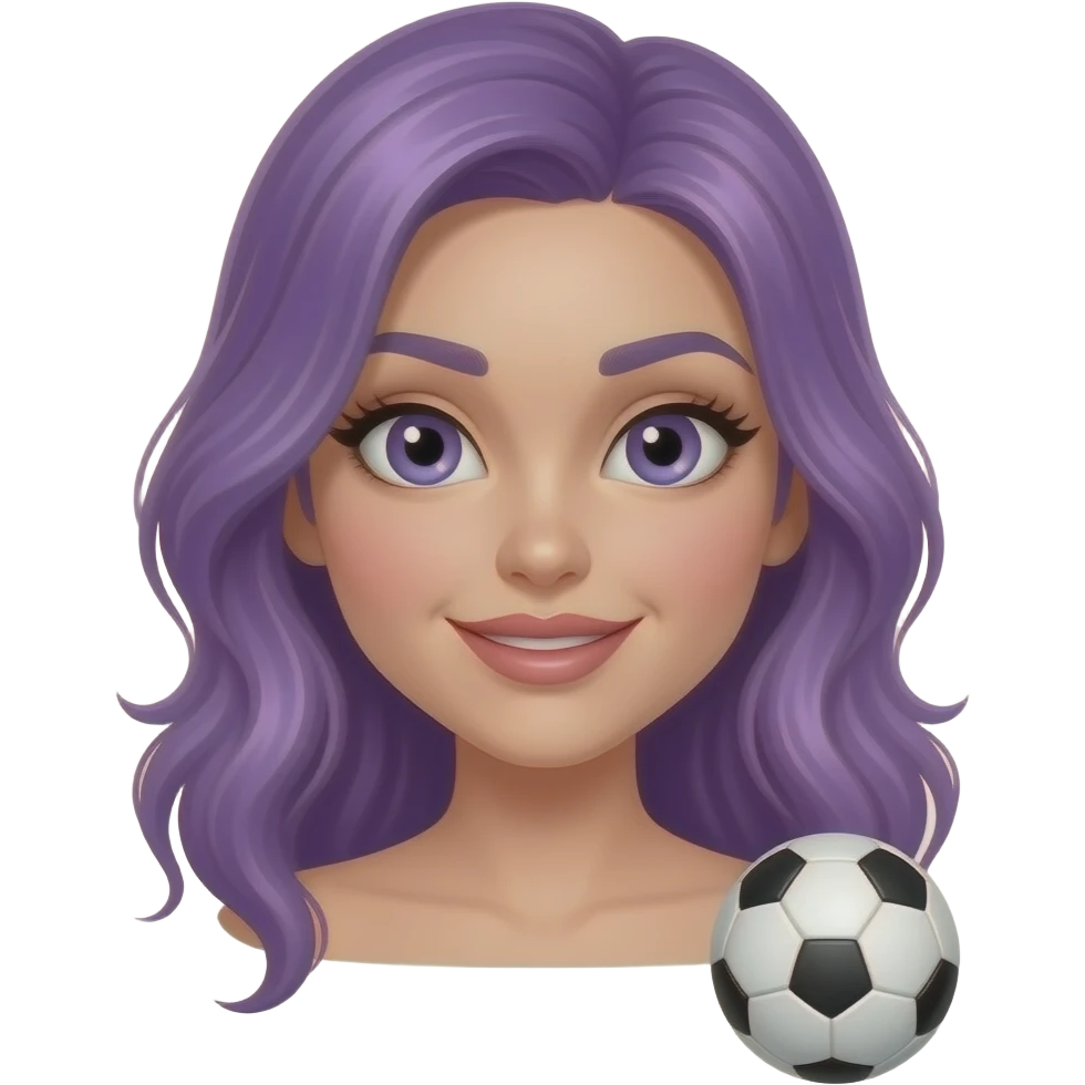 sexy girl with long purple hair is kicking emoji