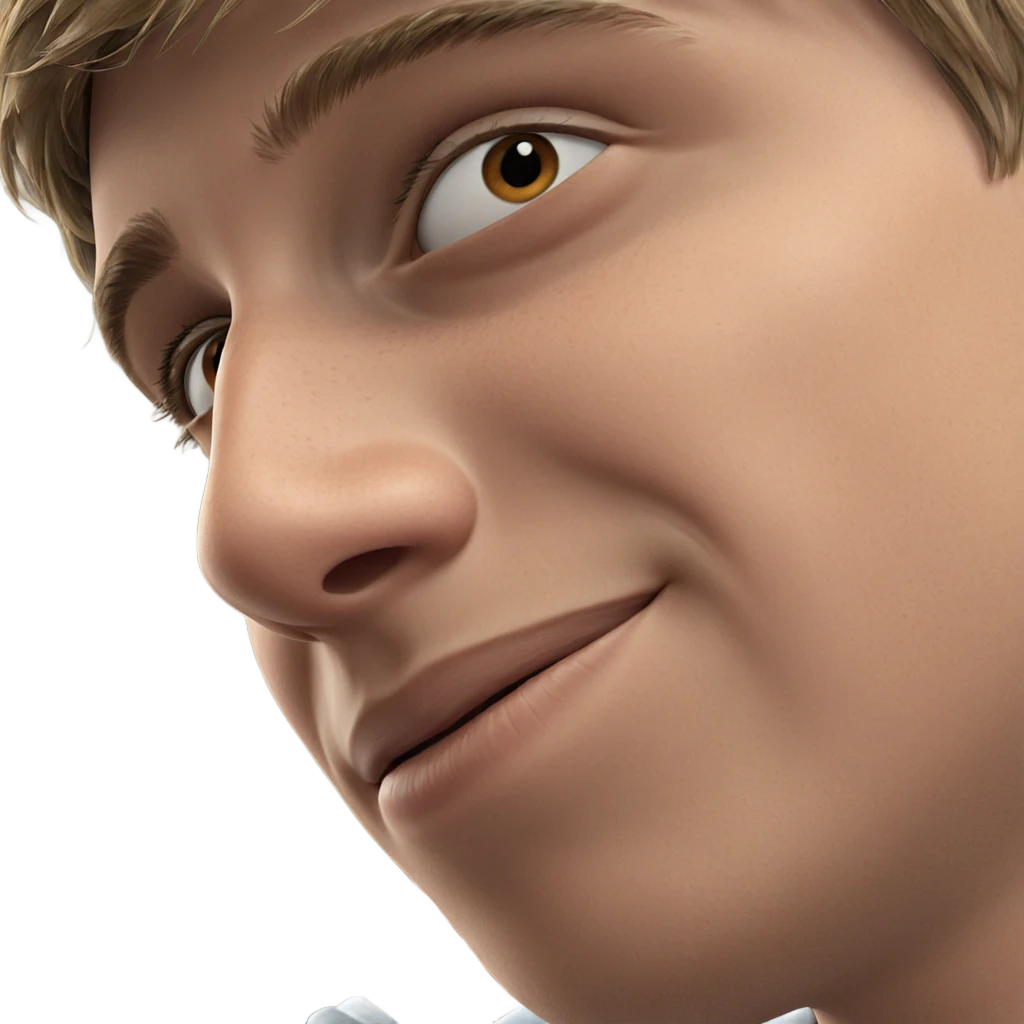 realistic close-up of a boy emoji
