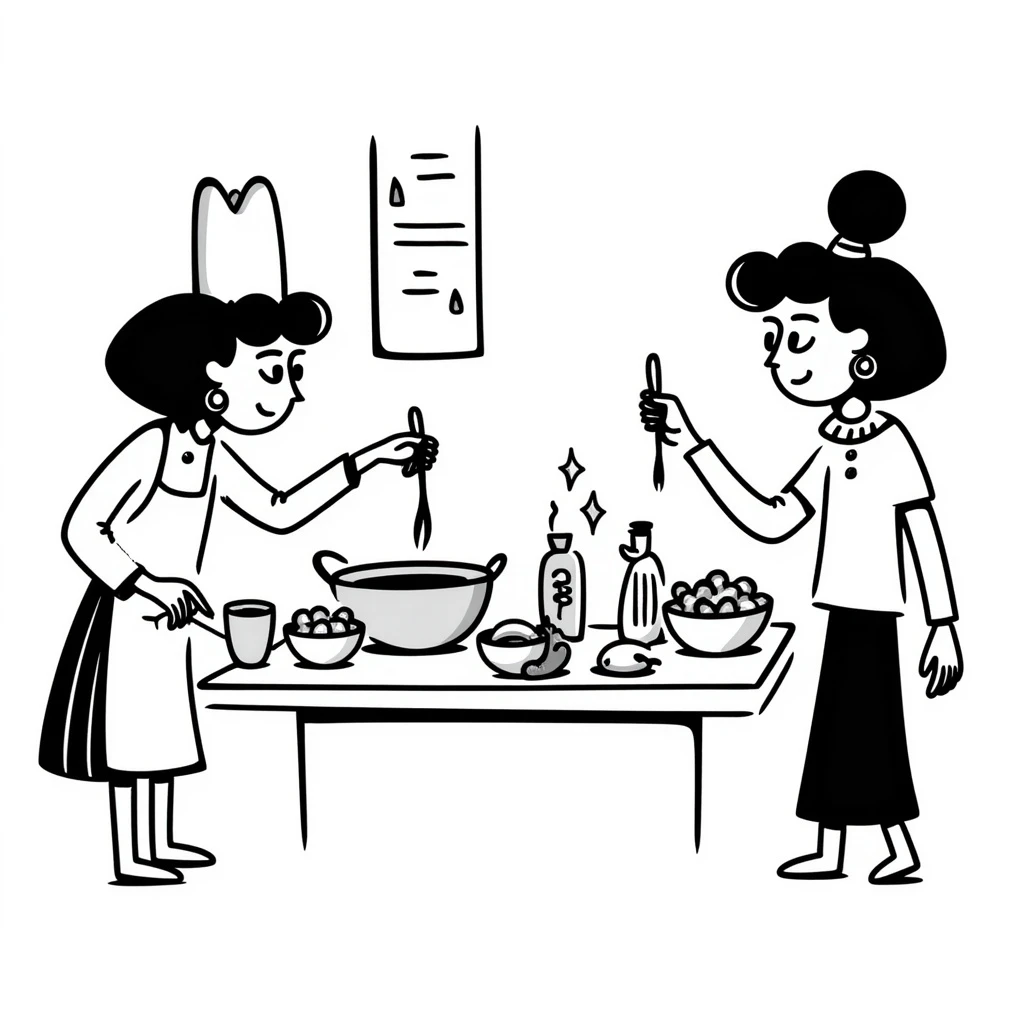 ancient Egyptian cooking scene in hieroglyphic style emoji