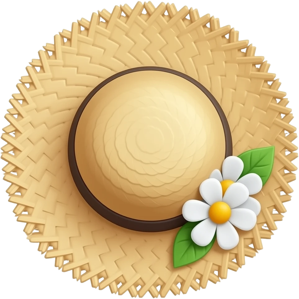 straw_flower_hat with flower emoji