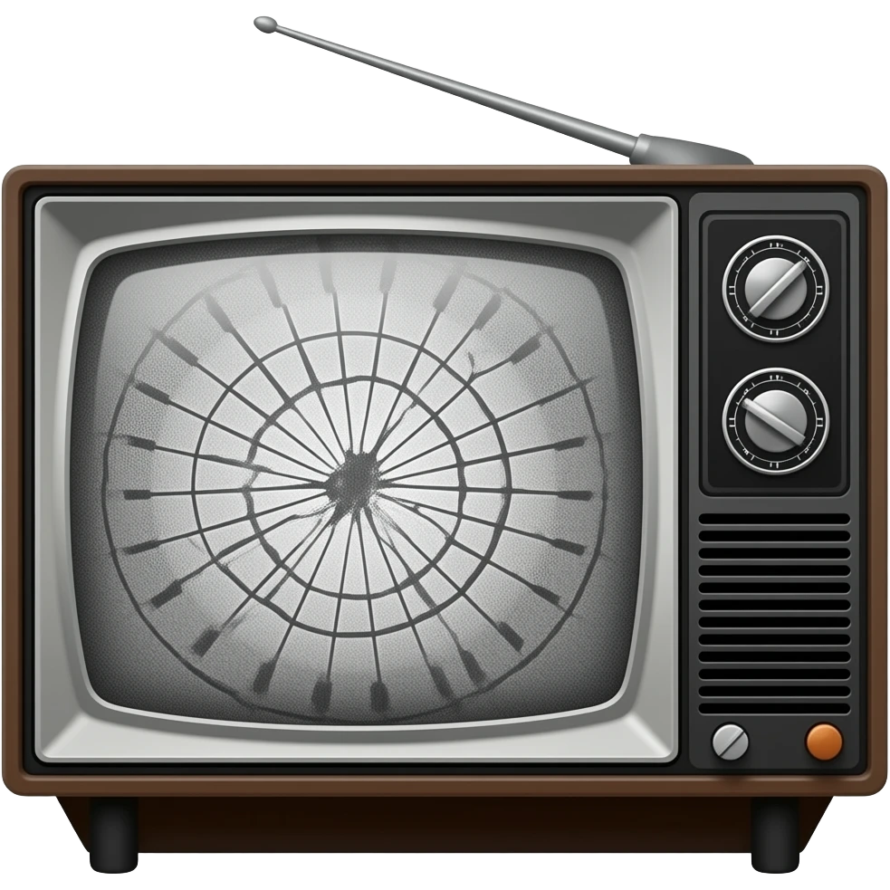 old TV with static emoji