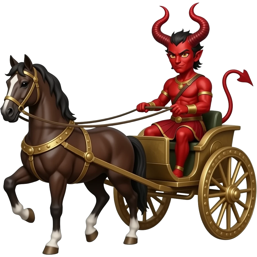 Demon driving a roman chariot emoji
