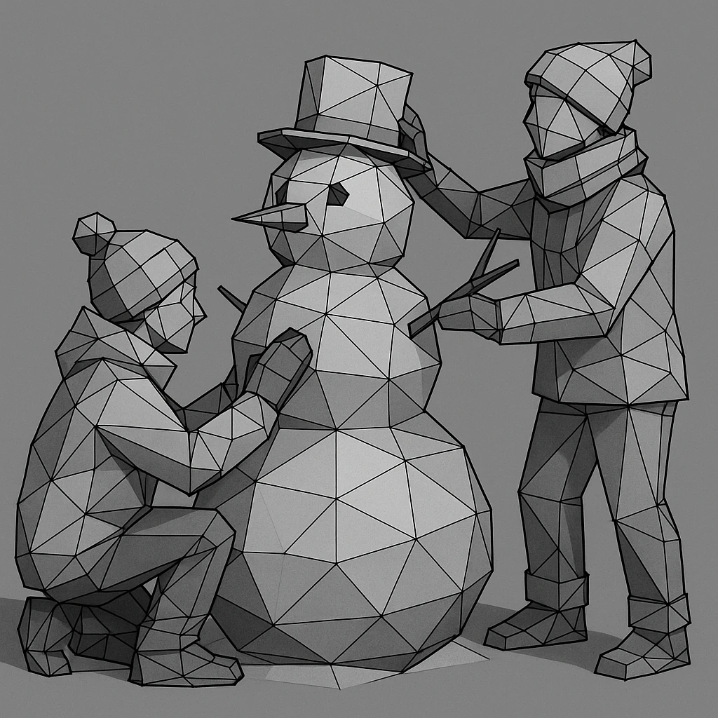 people making a snowman emoji