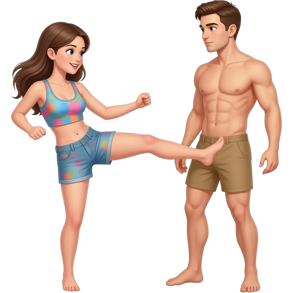 Woman and man naked full teens woman kick penis. emoji