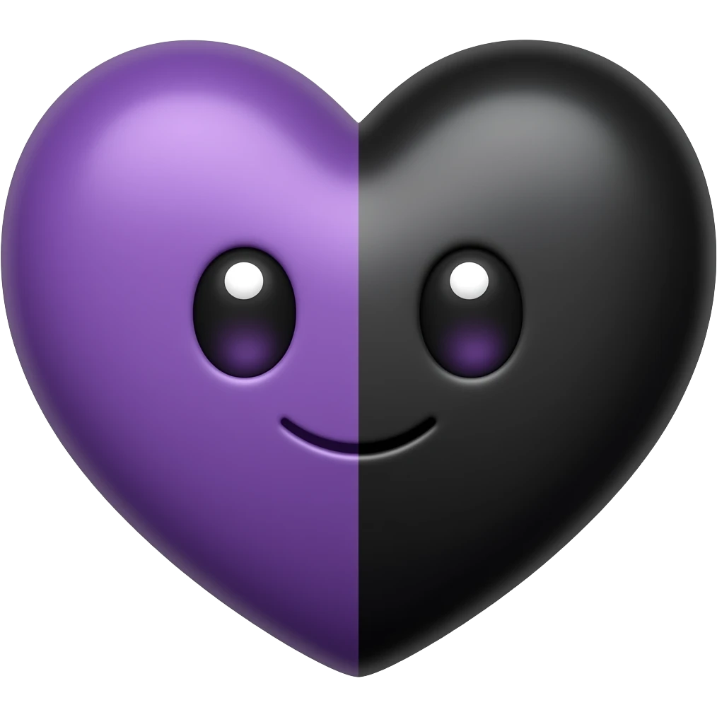 💜🖤 combine these two emojis to something very cutesy emoji