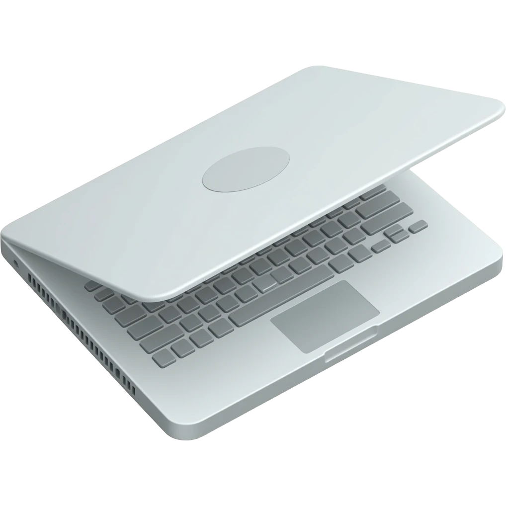 white laptop with a closed lid emoji