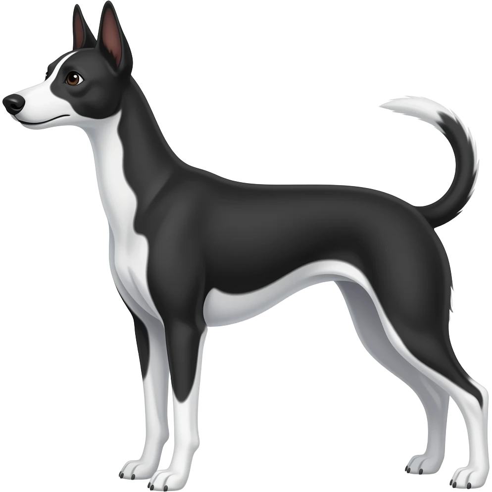 Black face whippet dog emoji