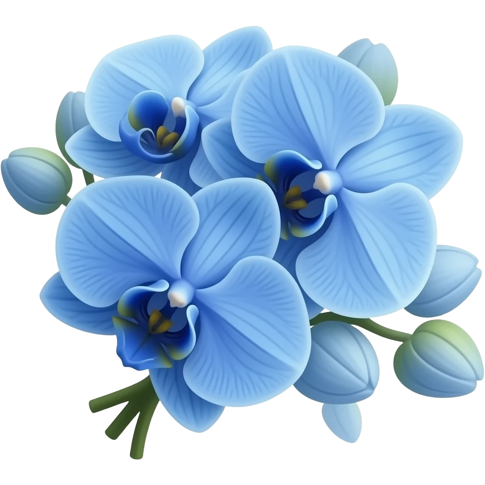 Blue orchid bouquet emoji