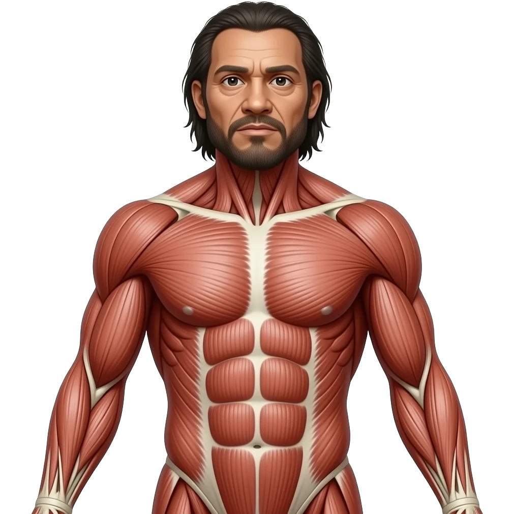 Homo heidelbergensis full body without bones including every part from the outside emoji