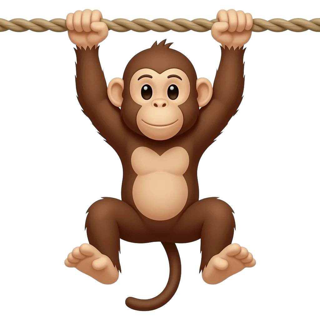 Monkey swinging emoji