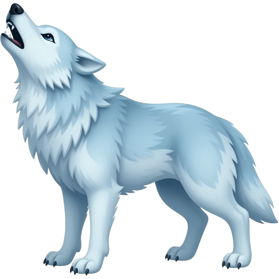 Ice wolf howling emoji
