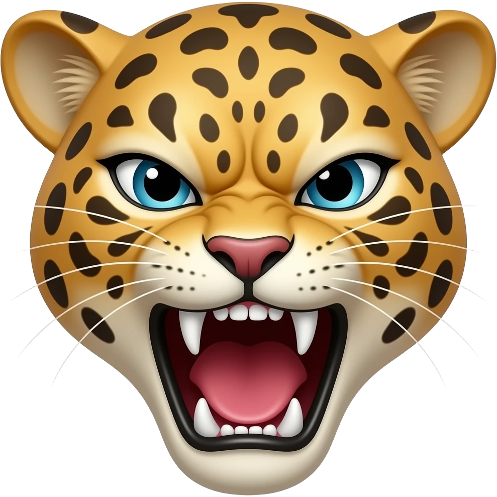 Puma angry face with open aggresive mouth emoji