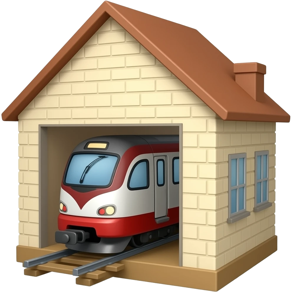 Create a train inside the house emoji