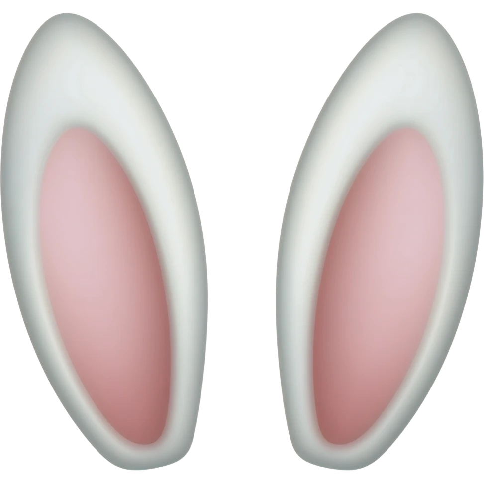 White rabbit ears with white inner ears emoji
