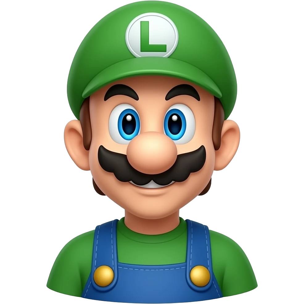 Super Luigi shoulder bust emoji