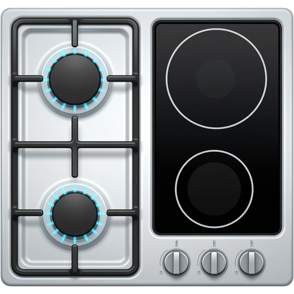 stove gas burner and induction burner emoji