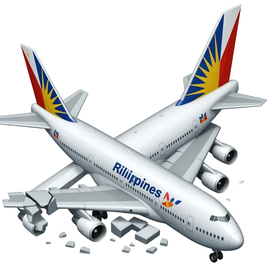 a boeing 747 philippine airline crahed. emoji