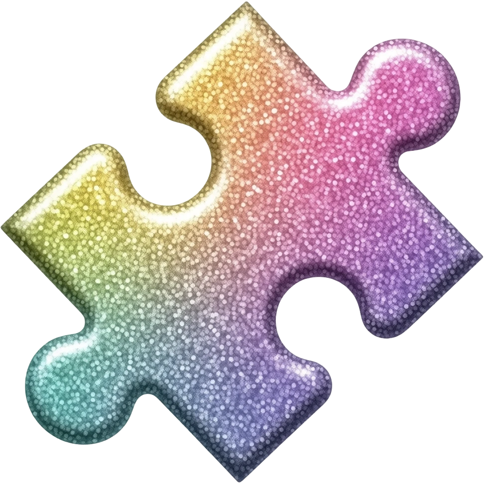 Puzzle piece with a sparkle emoji