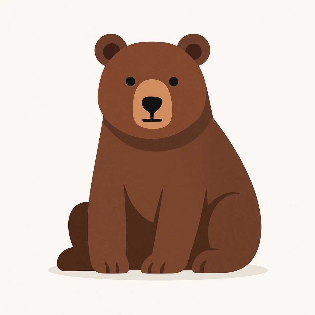 flat design style bear white background emoji