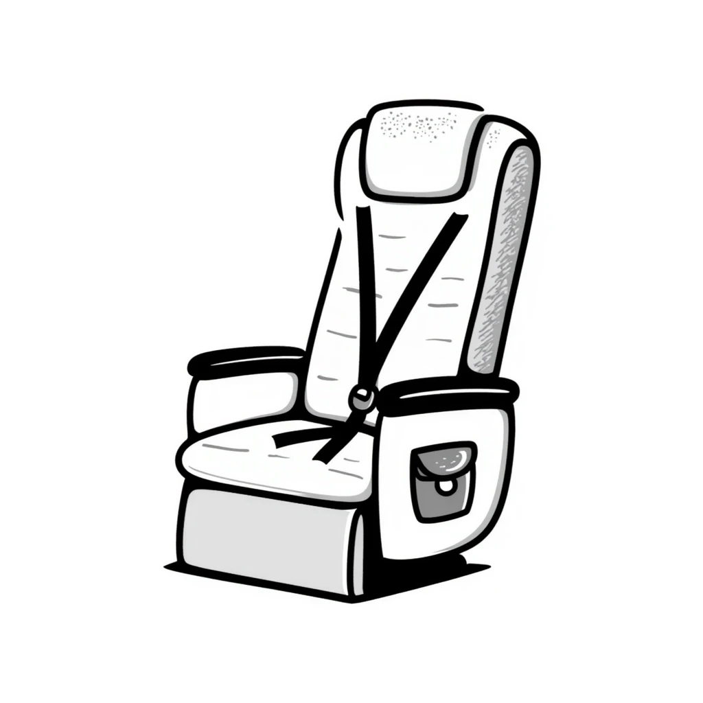 plane seat, hand-drawn doodle style emoji