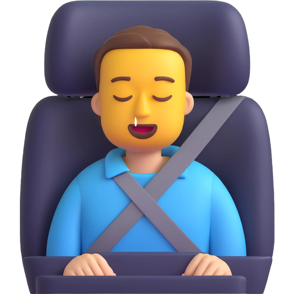 a man feeling drowsy while driving, 3D emoji style emoji