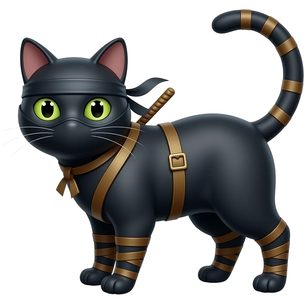 Con mèo ninja emoji