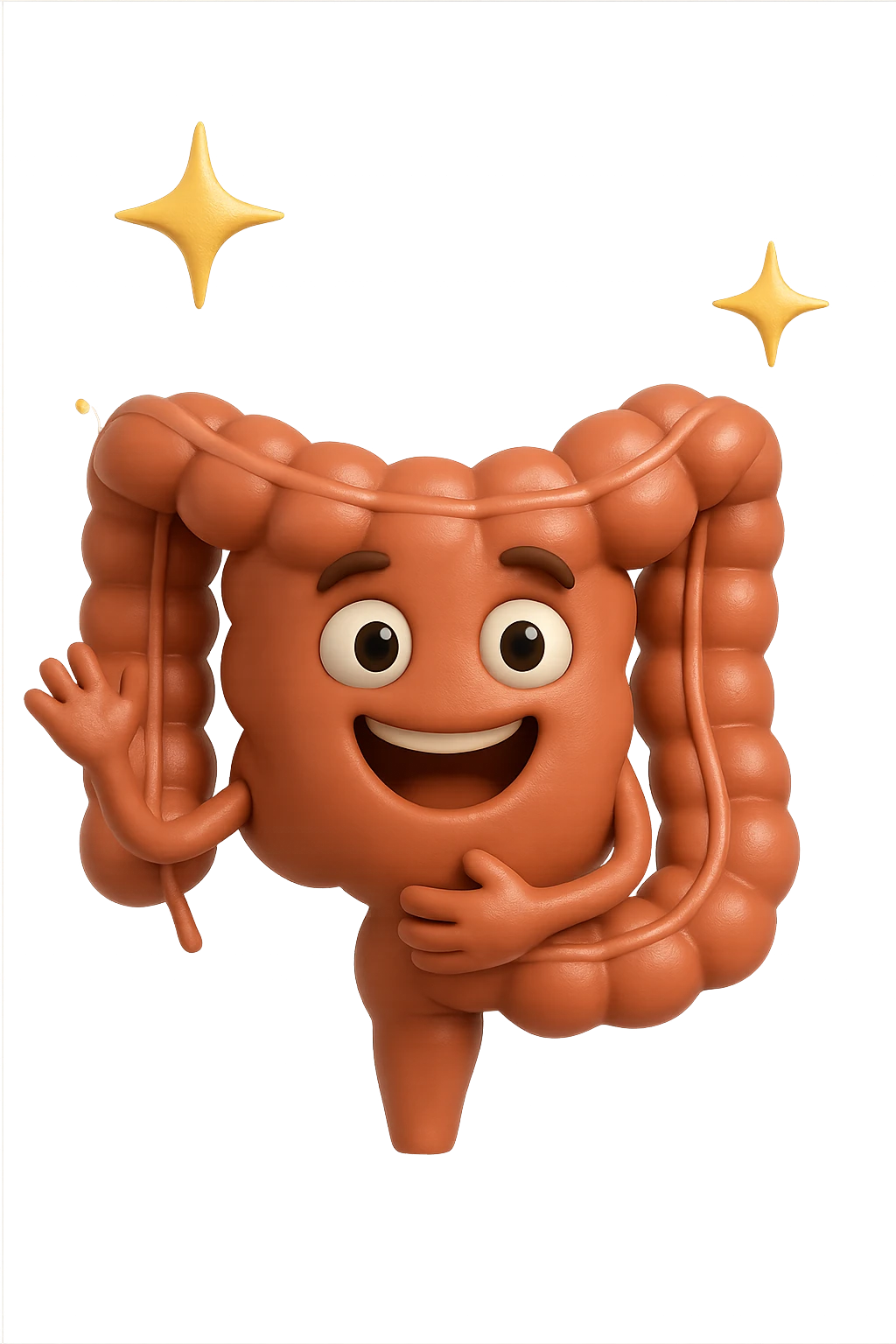 fammi un intestino identico a questo, ma felice e con le scintille di splendore dorate sopra, come se fosse in ottima salute emoji