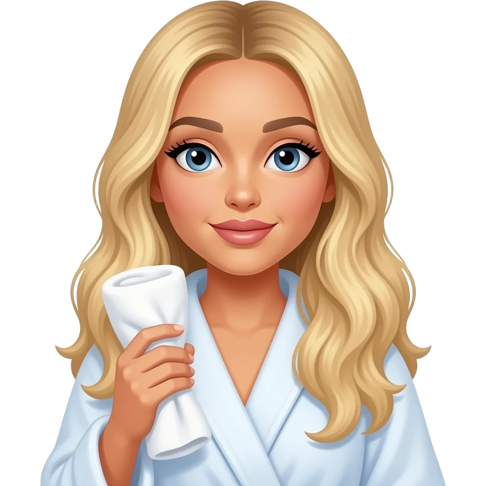 Ariana grande in bath robe with hair towel blonde hair emoji