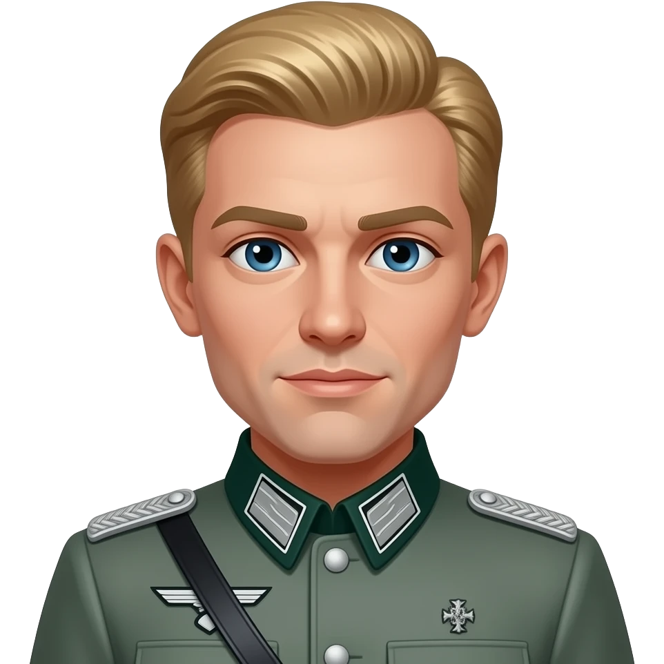 Blonde hair, blue eyed, Nazi Schutzstaffel officer emoji