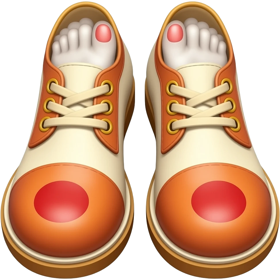 White toes with red toenails ripping of clown shoes emoji
