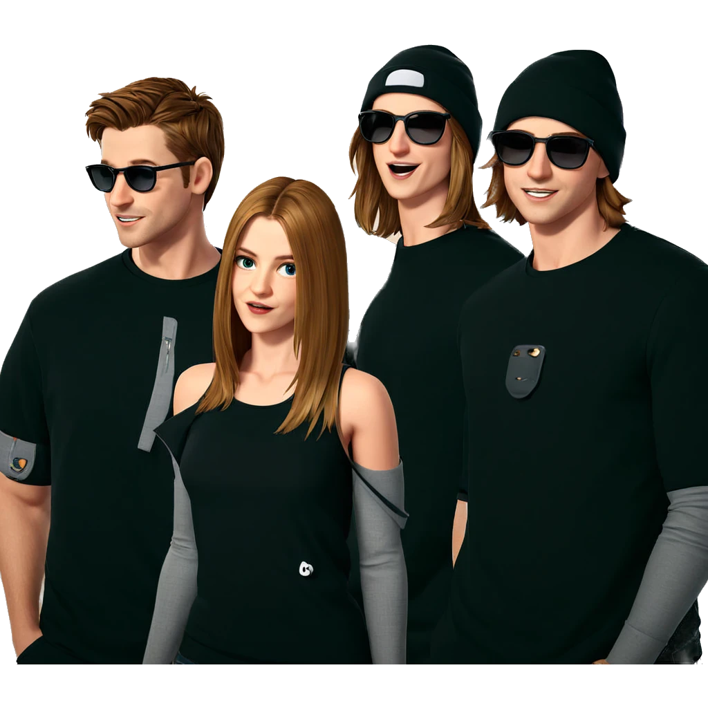 group of stylish friends emoji