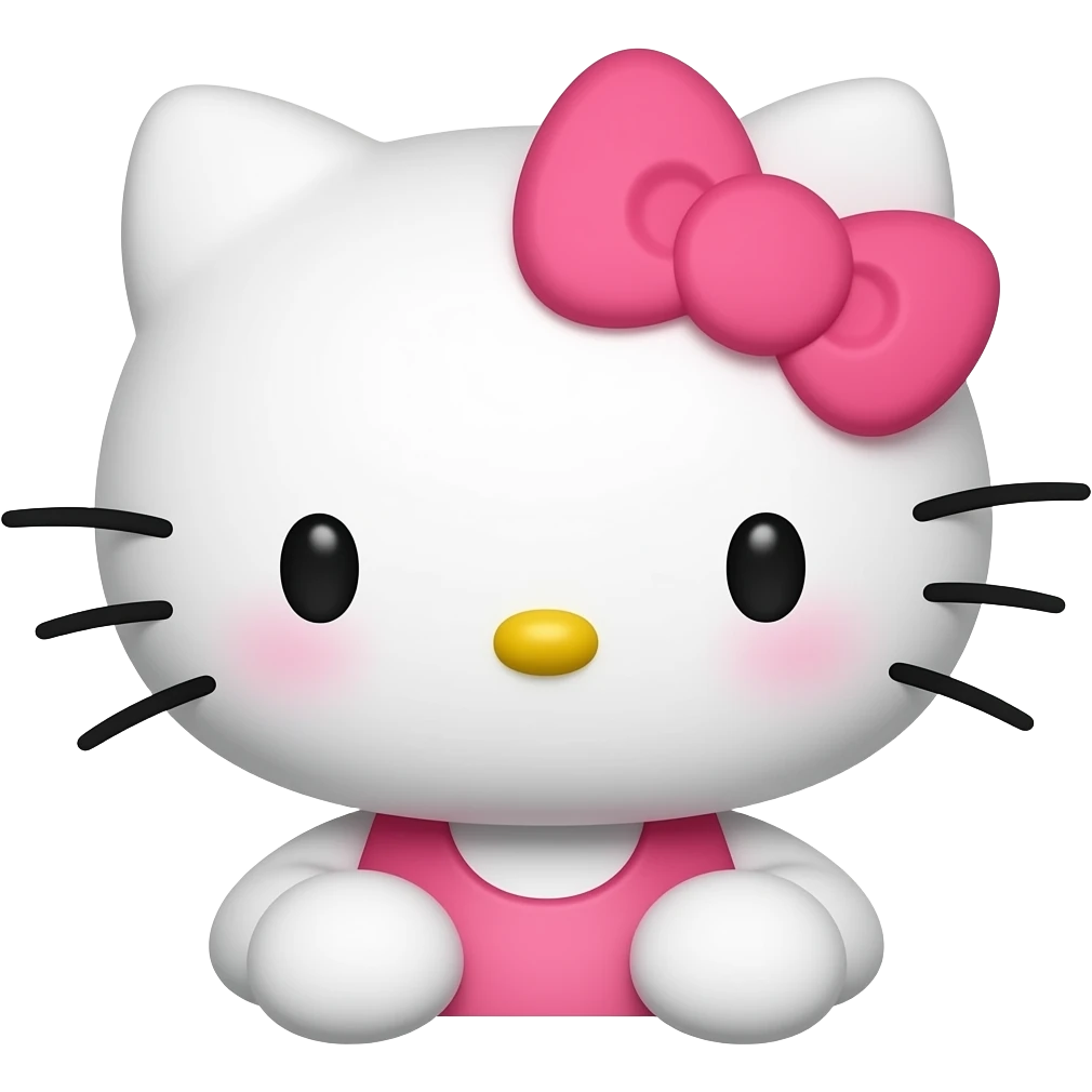 Baby pink blushing hello kitty emoji emoji