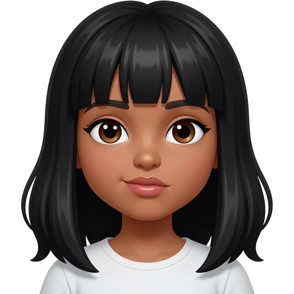 brown girl with black hair kissing emoji