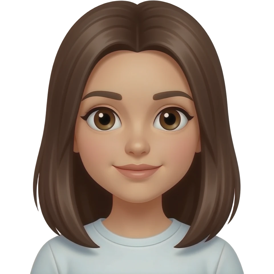 Fille ado avec les cheveux brun lisse emoji