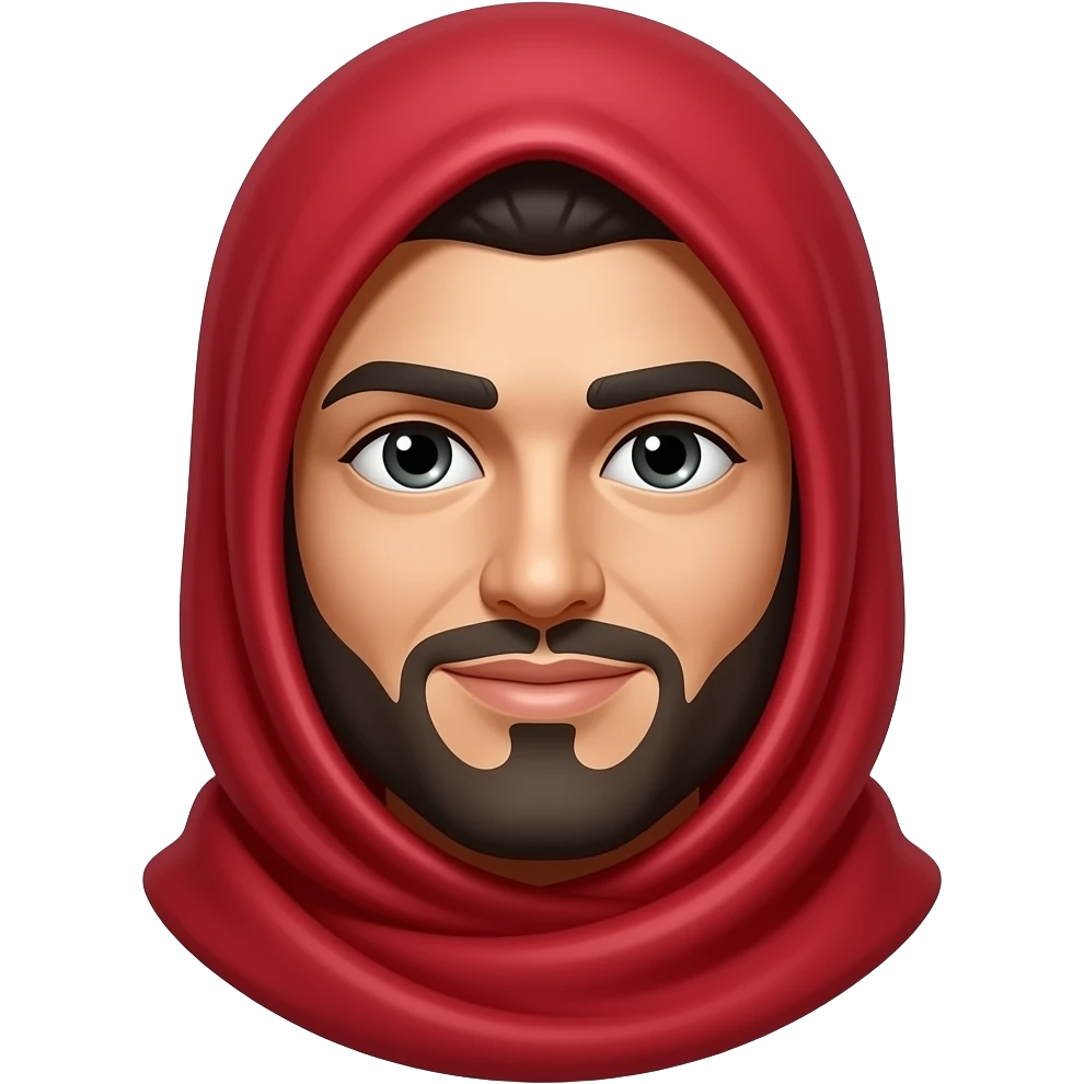 Árabe rostro con pañuelo rojo emoji